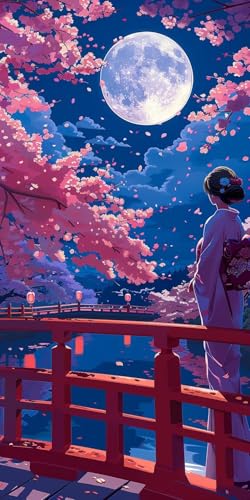 Malen Nach Zahlen Erwachsene Mond Malen Nach Zahlen Kits Japanerin, DIY Set Erwachsene Paint by Numbers mit Pinseln und Acrylfarben, DIY Handgemalt Ölgemälde Kit für Deko Wohnzimmer 70x140cm N-3622 Malen Nach Zahlen Erwachsene Mond Malen Nach Zahlen Kits Japanerin, DIY Set Erwachsene Paint by Numbers mit Pinseln und Acrylfarben, DIY Handgemalt Ölgemälde Kit für Deko Wohnzimmer 70x140cm N-3622 von KUEAJIOU