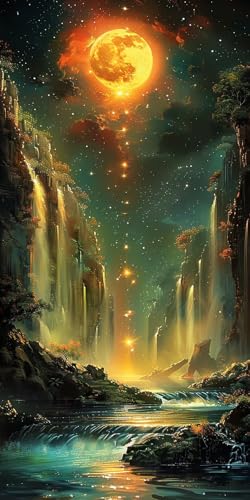 Malen Nach Zahlen Erwachsene Mond Malen Nach Zahlen Kits Landschaft, DIY Set Erwachsene Paint by Numbers mit Pinseln und Acrylfarben, DIY Handgemalt Ölgemälde Kit für Deko Wohnzimmer 100x200cm L-2372 Malen Nach Zahlen Erwachsene Mond Malen Nach Zahlen Kits Landschaft, DIY Set Erwachsene Paint by Numbers mit Pinseln und Acrylfarben, DIY Handgemalt Ölgemälde Kit für Deko Wohnzimmer 100x200cm L-2372 von KUEAJIOU