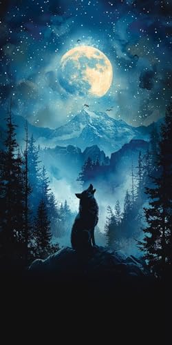 Malen Nach Zahlen Erwachsene Mond Malen Nach Zahlen Kits Wolf, DIY Set Erwachsene Paint by Numbers mit Pinseln und Acrylfarben, DIY Handgemalt Ölgemälde Kit für Deko Wohnzimmer Geschenke 30x60cm L-543 Malen Nach Zahlen Erwachsene Mond Malen Nach Zahlen Kits Wolf, DIY Set Erwachsene Paint by Numbers mit Pinseln und Acrylfarben, DIY Handgemalt Ölgemälde Kit für Deko Wohnzimmer Geschenke 30x60cm L-543 von KUEAJIOU
