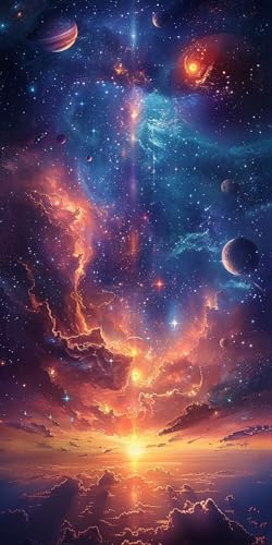 Malen Nach Zahlen Erwachsene Planet, Malen Nach Zahlen Sonnenuntergang, Paint by Numbers mit Pinseln, DIY Handgemalt Ölgemälde Kit für Deko Wohnzimmer Geschenke und Wohnzimmer Deko 70x140cm B-1881 Malen Nach Zahlen Erwachsene Planet, Malen Nach Zahlen Sonnenuntergang, Paint by Numbers mit Pinseln, DIY Handgemalt Ölgemälde Kit für Deko Wohnzimmer Geschenke und Wohnzimmer Deko 70x140cm B-1881 von KUEAJIOU