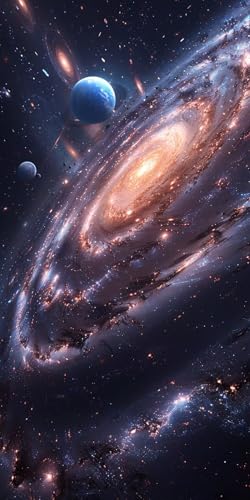 Malen Nach Zahlen Erwachsene Planet Malen Nach Zahlen Kits Landschaft, DIY Set Erwachsene Paint by Numbers mit Pinseln und Acrylfarben, DIY Handgemalt Ölgemälde Kit für Deko Wohnzimmer 30x60cm Z-2784 von KUEAJIOU