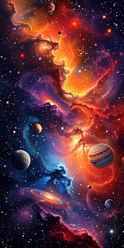 Malen Nach Zahlen Erwachsene Planet Malen Nach Zahlen Kits Landschaft, DIY Set Erwachsene Paint by Numbers mit Pinseln und Acrylfarben, DIY Handgemalt Ölgemälde Kit für Deko Wohnzimmer 40x85cm 4-6908 Malen Nach Zahlen Erwachsene Planet Malen Nach Zahlen Kits Landschaft, DIY Set Erwachsene Paint by Numbers mit Pinseln und Acrylfarben, DIY Handgemalt Ölgemälde Kit für Deko Wohnzimmer 40x85cm 4-6908 von KUEAJIOU