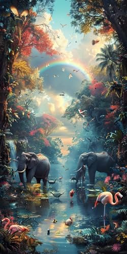 Malen Nach Zahlen Erwachsene Regenbogen Malen Nach Zahlen Kits Elefant, DIY Set Erwachsene Paint by Numbers mit Pinseln, DIY Handgemalt Ölgemälde Kit für Deko Wohnzimmer Geschenke 100x200cm 7-4476 Malen Nach Zahlen Erwachsene Regenbogen Malen Nach Zahlen Kits Elefant, DIY Set Erwachsene Paint by Numbers mit Pinseln, DIY Handgemalt Ölgemälde Kit für Deko Wohnzimmer Geschenke 100x200cm 7-4476 von KUEAJIOU