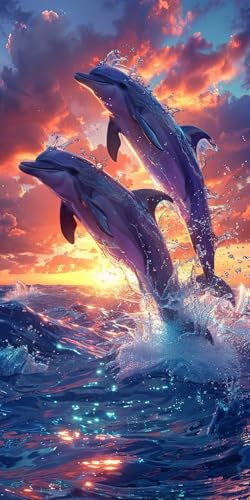 Malen Nach Zahlen Erwachsene Sonnenuntergang, Malen Nach Zahlen Delphin, Paint by Numbers mit Pinseln, DIY Handgemalt Ölgemälde Kit für Deko Wohnzimmer Geschenke und Wohnzimmer Deko 100x200cm 6-5784 Malen Nach Zahlen Erwachsene Sonnenuntergang, Malen Nach Zahlen Delphin, Paint by Numbers mit Pinseln, DIY Handgemalt Ölgemälde Kit für Deko Wohnzimmer Geschenke und Wohnzimmer Deko 100x200cm 6-5784 von KUEAJIOU