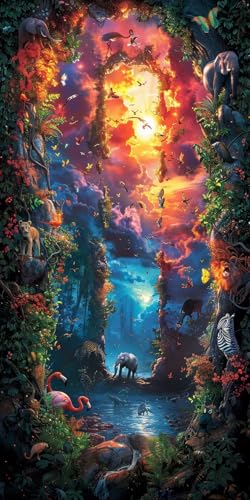 Malen Nach Zahlen Erwachsene Sonnenuntergang, Malen Nach Zahlen Tier, Paint by Numbers mit Pinseln, DIY Handgemalt Ölgemälde Kit für Deko Wohnzimmer Geschenke und Wohnzimmer Deko 100x200cm 4-5427 Malen Nach Zahlen Erwachsene Sonnenuntergang, Malen Nach Zahlen Tier, Paint by Numbers mit Pinseln, DIY Handgemalt Ölgemälde Kit für Deko Wohnzimmer Geschenke und Wohnzimmer Deko 100x200cm 4-5427 von KUEAJIOU