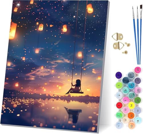 Malen Nach Zahlen Erwachsene Sonnenuntergang Malen Nach Zahlen, DIY Set Erwachsene Kongming-Laterne, Paint by Numbers Kits mit 3 Pinseln und Pigment, für Deko Wohnzimmer und Wanddeko 100x130cm K-2374 Malen Nach Zahlen Erwachsene Sonnenuntergang Malen Nach Zahlen, DIY Set Erwachsene Kongming-Laterne, Paint by Numbers Kits mit 3 Pinseln und Pigment, für Deko Wohnzimmer und Wanddeko 100x130cm K-2374 von KUEAJIOU