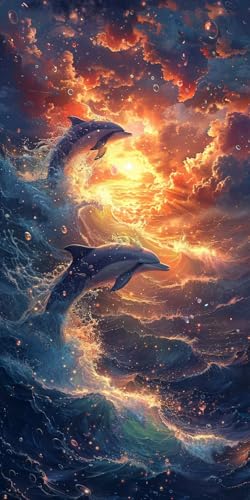 Malen Nach Zahlen Erwachsene Sonnenuntergang Malen Nach Zahlen Kits Delphin, DIY Set Erwachsene Paint by Numbers mit Pinseln, DIY Handgemalt Ölgemälde Kit für Deko Wohnzimmer Geschenke 80x160cm Y-3017 Malen Nach Zahlen Erwachsene Sonnenuntergang Malen Nach Zahlen Kits Delphin, DIY Set Erwachsene Paint by Numbers mit Pinseln, DIY Handgemalt Ölgemälde Kit für Deko Wohnzimmer Geschenke 80x160cm Y-3017 von KUEAJIOU
