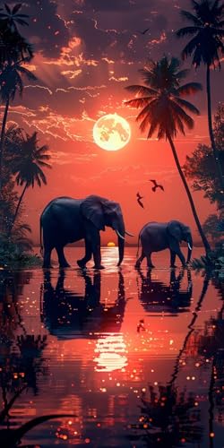 Malen Nach Zahlen Erwachsene Sonnenuntergang Malen Nach Zahlen Kits Elefant, DIY Set Erwachsene Paint by Numbers mit Pinseln, DIY Handgemalt Ölgemälde Kit für Deko Wohnzimmer Geschenke 30x60cm 9-7708 Malen Nach Zahlen Erwachsene Sonnenuntergang Malen Nach Zahlen Kits Elefant, DIY Set Erwachsene Paint by Numbers mit Pinseln, DIY Handgemalt Ölgemälde Kit für Deko Wohnzimmer Geschenke 30x60cm 9-7708 von KUEAJIOU