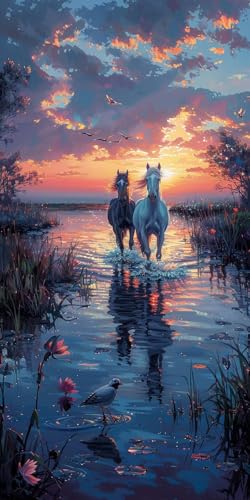 Malen Nach Zahlen Erwachsene Sonnenuntergang Malen Nach Zahlen Kits Horse, DIY Set Erwachsene Paint by Numbers mit Pinseln, DIY Handgemalt Ölgemälde Kit für Deko Wohnzimmer Geschenke 100x200cm 8-8630 Malen Nach Zahlen Erwachsene Sonnenuntergang Malen Nach Zahlen Kits Horse, DIY Set Erwachsene Paint by Numbers mit Pinseln, DIY Handgemalt Ölgemälde Kit für Deko Wohnzimmer Geschenke 100x200cm 8-8630 von KUEAJIOU