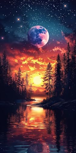 Malen Nach Zahlen Erwachsene Sonnenuntergang Malen Nach Zahlen Kits Sternenhimmel, DIY Set Erwachsene Paint by Numbers mit Pinseln, DIY Handgemalt Ölgemälde Kit für Deko Wohnzimmer 40x80cm 5-2647 Malen Nach Zahlen Erwachsene Sonnenuntergang Malen Nach Zahlen Kits Sternenhimmel, DIY Set Erwachsene Paint by Numbers mit Pinseln, DIY Handgemalt Ölgemälde Kit für Deko Wohnzimmer 40x80cm 5-2647 von KUEAJIOU