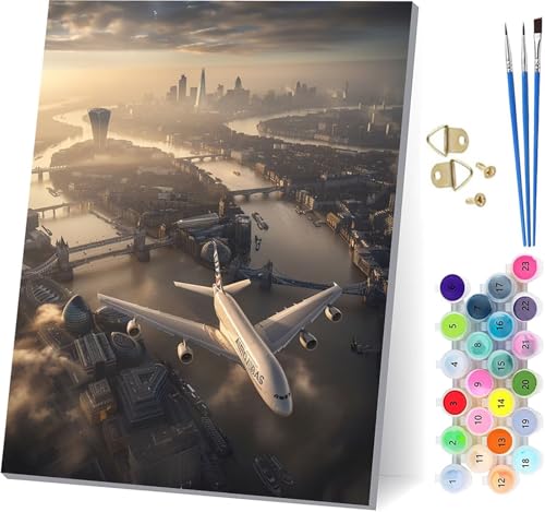 Malen Nach Zahlen Erwachsene Stadt Malen Nach Zahlen, DIY Set Erwachsene Flugzeug, Paint by Numbers Kits mit 3 Pinseln und Pigment, für Deko Wohnzimmer und Heimdekoration Geschenke 100x130cm 8-1260 Malen Nach Zahlen Erwachsene Stadt Malen Nach Zahlen, DIY Set Erwachsene Flugzeug, Paint by Numbers Kits mit 3 Pinseln und Pigment, für Deko Wohnzimmer und Heimdekoration Geschenke 100x130cm 8-1260 von KUEAJIOU