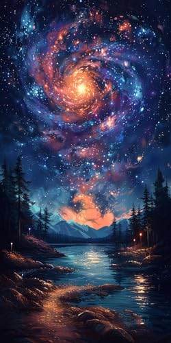 Malen Nach Zahlen Erwachsene Sternenhimmel, Malen Nach Zahlen Landschaft, Paint by Numbers mit Pinseln, DIY Handgemalt Ölgemälde Kit für Deko Wohnzimmer Geschenke und Wohnzimmer Deko 70x140cm 9-6946 Malen Nach Zahlen Erwachsene Sternenhimmel, Malen Nach Zahlen Landschaft, Paint by Numbers mit Pinseln, DIY Handgemalt Ölgemälde Kit für Deko Wohnzimmer Geschenke und Wohnzimmer Deko 70x140cm 9-6946 von KUEAJIOU