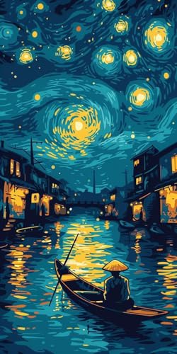 Malen Nach Zahlen Erwachsene Sternenhimmel, Malen Nach Zahlen Rivers, Paint by Numbers mit Pinseln und Acrylfarben, DIY Handgemalt Ölgemälde Kit für Deko Wohnzimmer und Wohnzimmer Deko 50x100cm 2-5470 Malen Nach Zahlen Erwachsene Sternenhimmel, Malen Nach Zahlen Rivers, Paint by Numbers mit Pinseln und Acrylfarben, DIY Handgemalt Ölgemälde Kit für Deko Wohnzimmer und Wohnzimmer Deko 50x100cm 2-5470 von KUEAJIOU