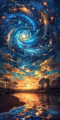 Malen Nach Zahlen Erwachsene Sternenhimmel, Malen Nach Zahlen Sonnenuntergang, Paint by Numbers mit Pinseln, DIY Handgemalt Ölgemälde Kit für Deko Wohnzimmer und Wohnzimmer Deko 100x200cm S-1187 Malen Nach Zahlen Erwachsene Sternenhimmel, Malen Nach Zahlen Sonnenuntergang, Paint by Numbers mit Pinseln, DIY Handgemalt Ölgemälde Kit für Deko Wohnzimmer und Wohnzimmer Deko 100x200cm S-1187 von KUEAJIOU