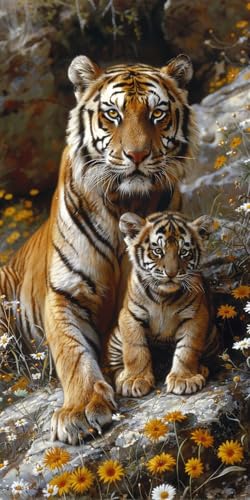 Malen Nach Zahlen Erwachsene Tiger, Malen Nach Zahlen Blume, Paint by Numbers mit Pinseln und Acrylfarben, DIY Handgemalt Ölgemälde Kit für Deko Wohnzimmer Geschenke und Wohnzimmer Deko 80x160cm 1-286 Malen Nach Zahlen Erwachsene Tiger, Malen Nach Zahlen Blume, Paint by Numbers mit Pinseln und Acrylfarben, DIY Handgemalt Ölgemälde Kit für Deko Wohnzimmer Geschenke und Wohnzimmer Deko 80x160cm 1-286 von KUEAJIOU