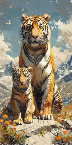 Malen Nach Zahlen Erwachsene Tiger Malen Nach Zahlen Kits Berg, DIY Set Erwachsene Paint by Numbers mit Pinseln und Acrylfarben, DIY Handgemalt Ölgemälde Kit für Deko Wohnzimmer 30x60cm I-7662 Malen Nach Zahlen Erwachsene Tiger Malen Nach Zahlen Kits Berg, DIY Set Erwachsene Paint by Numbers mit Pinseln und Acrylfarben, DIY Handgemalt Ölgemälde Kit für Deko Wohnzimmer 30x60cm I-7662 von KUEAJIOU