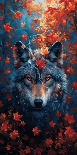 Malen Nach Zahlen Erwachsene Wolf, Malen Nach Zahlen BläTter, Paint by Numbers mit Pinseln und Acrylfarben, DIY Handgemalt Ölgemälde Kit für Deko Wohnzimmer und Wohnzimmer Deko 80x160cm W-4944 Malen Nach Zahlen Erwachsene Wolf, Malen Nach Zahlen BläTter, Paint by Numbers mit Pinseln und Acrylfarben, DIY Handgemalt Ölgemälde Kit für Deko Wohnzimmer und Wohnzimmer Deko 80x160cm W-4944 von KUEAJIOU