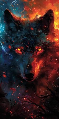 Malen Nach Zahlen Erwachsene Wolf, Malen Nach Zahlen Tier, Paint by Numbers mit Pinseln und Acrylfarben, DIY Handgemalt Ölgemälde Kit für Deko Wohnzimmer und Wohnzimmer Deko Geschenke 100x200cm K-3857 Malen Nach Zahlen Erwachsene Wolf, Malen Nach Zahlen Tier, Paint by Numbers mit Pinseln und Acrylfarben, DIY Handgemalt Ölgemälde Kit für Deko Wohnzimmer und Wohnzimmer Deko Geschenke 100x200cm K-3857 von KUEAJIOU