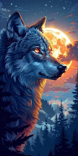 Malen Nach Zahlen Erwachsene Wolf, Malen Nach Zahlen Tier, Paint by Numbers mit Pinseln und Acrylfarben, DIY Handgemalt Ölgemälde Kit für Deko Wohnzimmer und Wohnzimmer Deko Geschenke 35x70cm L-7647 Malen Nach Zahlen Erwachsene Wolf, Malen Nach Zahlen Tier, Paint by Numbers mit Pinseln und Acrylfarben, DIY Handgemalt Ölgemälde Kit für Deko Wohnzimmer und Wohnzimmer Deko Geschenke 35x70cm L-7647 von KUEAJIOU