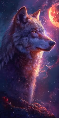 Malen Nach Zahlen Erwachsene Wolf, Malen Nach Zahlen Tier, Paint by Numbers mit Pinseln und Acrylfarben, DIY Handgemalt Ölgemälde Kit für Deko Wohnzimmer und Wohnzimmer Deko Geschenke 70x140cm K-9874 Malen Nach Zahlen Erwachsene Wolf, Malen Nach Zahlen Tier, Paint by Numbers mit Pinseln und Acrylfarben, DIY Handgemalt Ölgemälde Kit für Deko Wohnzimmer und Wohnzimmer Deko Geschenke 70x140cm K-9874 von KUEAJIOU