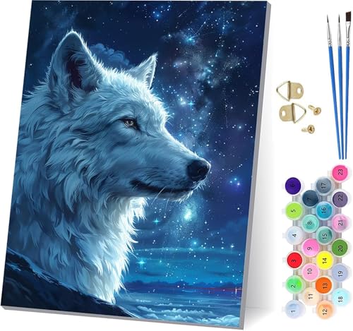 Malen Nach Zahlen Erwachsene Wolf Malen Nach Zahlen, DIY Set Erwachsene Sternenhimmel, Paint by Numbers Kits mit 3 Pinseln und Pigment, für Deko Wohnzimmer und Wanddeko Geschenke 100x135cm L-8683 Malen Nach Zahlen Erwachsene Wolf Malen Nach Zahlen, DIY Set Erwachsene Sternenhimmel, Paint by Numbers Kits mit 3 Pinseln und Pigment, für Deko Wohnzimmer und Wanddeko Geschenke 100x135cm L-8683 von KUEAJIOU