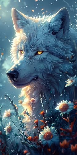 Malen Nach Zahlen Erwachsene Wolf Malen Nach Zahlen Kits Blume, DIY Set Erwachsene Paint by Numbers mit Pinseln und Acrylfarben, DIY Handgemalt Ölgemälde Kit für Deko Wohnzimmer 100x200cm 4-8430 Malen Nach Zahlen Erwachsene Wolf Malen Nach Zahlen Kits Blume, DIY Set Erwachsene Paint by Numbers mit Pinseln und Acrylfarben, DIY Handgemalt Ölgemälde Kit für Deko Wohnzimmer 100x200cm 4-8430 von KUEAJIOU