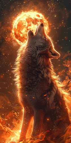 Malen Nach Zahlen Erwachsene Wolf Malen Nach Zahlen Kits Flamme, DIY Set Erwachsene Paint by Numbers mit Pinseln und Acrylfarben, DIY Handgemalt Ölgemälde Kit für Deko Wohnzimmer 30x60cm X-1274 Malen Nach Zahlen Erwachsene Wolf Malen Nach Zahlen Kits Flamme, DIY Set Erwachsene Paint by Numbers mit Pinseln und Acrylfarben, DIY Handgemalt Ölgemälde Kit für Deko Wohnzimmer 30x60cm X-1274 von KUEAJIOU