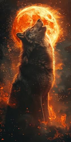Malen Nach Zahlen Erwachsene Wolf Malen Nach Zahlen Kits Flamme, DIY Set Erwachsene Paint by Numbers mit Pinseln und Acrylfarben, DIY Handgemalt Ölgemälde Kit für Deko Wohnzimmer 45x90cm Z-1690 Malen Nach Zahlen Erwachsene Wolf Malen Nach Zahlen Kits Flamme, DIY Set Erwachsene Paint by Numbers mit Pinseln und Acrylfarben, DIY Handgemalt Ölgemälde Kit für Deko Wohnzimmer 45x90cm Z-1690 von KUEAJIOU