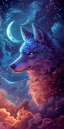 Malen Nach Zahlen Erwachsene Wolf Malen Nach Zahlen Kits Mond, DIY Set Erwachsene Paint by Numbers mit Pinseln und Acrylfarben, DIY Handgemalt Ölgemälde Kit für Deko Wohnzimmer Geschenke 30x60cm 0-485 Malen Nach Zahlen Erwachsene Wolf Malen Nach Zahlen Kits Mond, DIY Set Erwachsene Paint by Numbers mit Pinseln und Acrylfarben, DIY Handgemalt Ölgemälde Kit für Deko Wohnzimmer Geschenke 30x60cm 0-485 von KUEAJIOU