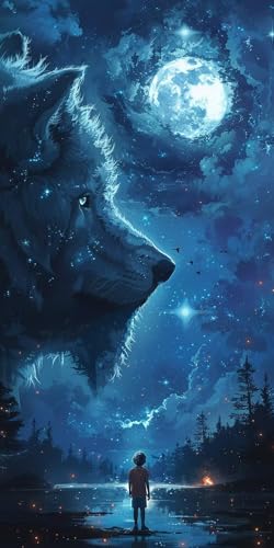 Malen Nach Zahlen Erwachsene Wolf Malen Nach Zahlen Kits Mond, DIY Set Erwachsene Paint by Numbers mit Pinseln und Acrylfarben, DIY Handgemalt Ölgemälde Kit für Deko Wohnzimmer Geschenke 40x80cm R-170 Malen Nach Zahlen Erwachsene Wolf Malen Nach Zahlen Kits Mond, DIY Set Erwachsene Paint by Numbers mit Pinseln und Acrylfarben, DIY Handgemalt Ölgemälde Kit für Deko Wohnzimmer Geschenke 40x80cm R-170 von KUEAJIOU