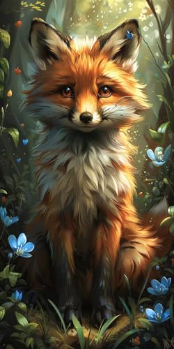 Malen Nach Zahlen Erwachsene Wolf Malen Nach Zahlen Kits Pflanzen, DIY Set Erwachsene Paint by Numbers mit Pinseln und Acrylfarben, DIY Handgemalt Ölgemälde Kit für Deko Wohnzimmer 40x80cm Z-2986 von KUEAJIOU