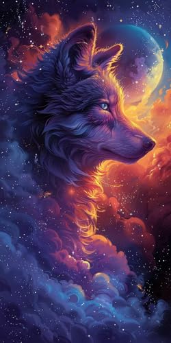 Malen Nach Zahlen Erwachsene Wolf Malen Nach Zahlen Kits Planet, DIY Set Erwachsene Paint by Numbers mit Pinseln und Acrylfarben, DIY Handgemalt Ölgemälde Kit für Deko Wohnzimmer 70x140cm 9-1960 Malen Nach Zahlen Erwachsene Wolf Malen Nach Zahlen Kits Planet, DIY Set Erwachsene Paint by Numbers mit Pinseln und Acrylfarben, DIY Handgemalt Ölgemälde Kit für Deko Wohnzimmer 70x140cm 9-1960 von KUEAJIOU