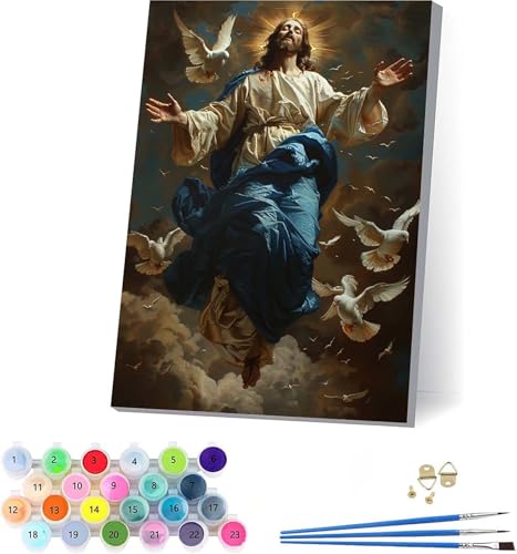 Mann Malen Nach Zahlen Erwachsene Mit Rahmen, Malen Nach Zahlen Vogel, DIY Set Erwachsene Mit 3 Pinseln und Acrylfarbe Knitterfreie Leinwand, Paint by Numbers für Deko Wohnzimmer 100x135cm C-5798 von KUEAJIOU