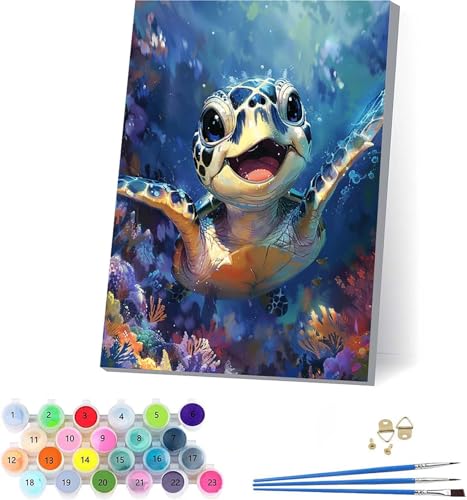MeeresschildkröTen Malen Nach Zahlen Erwachsene Mit Rahmen, Malen Nach Zahlen Niedlich, DIY Set Erwachsene Mit 3 Pinseln und Acrylfarbe Knitterfreie Leinwand, Deko Wohnzimmer und Wanddeko 70x95cm 5-12 MeeresschildkröTen Malen Nach Zahlen Erwachsene Mit Rahmen, Malen Nach Zahlen Niedlich, DIY Set Erwachsene Mit 3 Pinseln und Acrylfarbe Knitterfreie Leinwand, Deko Wohnzimmer und Wanddeko 70x95cm 5-12 von KUEAJIOU
