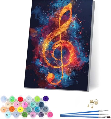 Musical Notes Malen Nach Zahlen Erwachsene Mit Rahmen, Malen Nach Zahlen Abstrakt, DIY Set Erwachsene Mit 3 Pinseln und Acrylfarbe Knitterfreie Leinwand, Deko Wohnzimmer und Wanddeko 100x130cm O-7329 Musical Notes Malen Nach Zahlen Erwachsene Mit Rahmen, Malen Nach Zahlen Abstrakt, DIY Set Erwachsene Mit 3 Pinseln und Acrylfarbe Knitterfreie Leinwand, Deko Wohnzimmer und Wanddeko 100x130cm O-7329 von KUEAJIOU
