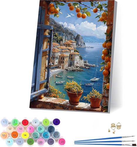 Obst Malen Nach Zahlen Erwachsene Mit Rahmen, Malen Nach Zahlen Landschaft, DIY Set Erwachsene Mit 3 Pinseln und Acrylfarbe, Paint by Numbers für Deko Wohnzimmer, Geschenke für Frauen 70x95cm I-7625 Obst Malen Nach Zahlen Erwachsene Mit Rahmen, Malen Nach Zahlen Landschaft, DIY Set Erwachsene Mit 3 Pinseln und Acrylfarbe, Paint by Numbers für Deko Wohnzimmer, Geschenke für Frauen 70x95cm I-7625 von KUEAJIOU