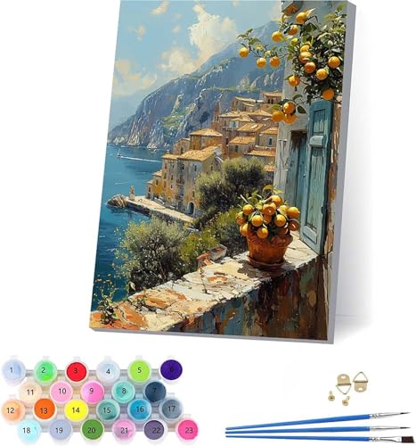 Obst Malen Nach Zahlen Erwachsene Mit Rahmen, Malen Nach Zahlen Landschaft, DIY Set Erwachsene Mit 3 Pinseln und Acrylfarbe Knitterfreie Leinwand, Paint by Numbers für Deko Wohnzimmer 100x130cm U-1521 Obst Malen Nach Zahlen Erwachsene Mit Rahmen, Malen Nach Zahlen Landschaft, DIY Set Erwachsene Mit 3 Pinseln und Acrylfarbe Knitterfreie Leinwand, Paint by Numbers für Deko Wohnzimmer 100x130cm U-1521 von KUEAJIOU