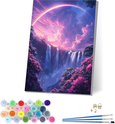 Regenbogen Malen Nach Zahlen Erwachsene Mit Rahmen, Malen Nach Zahlen Landschaft, DIY Set Erwachsene Mit 3 Pinseln und Acrylfarbe, Deko Wohnzimmer und Wanddeko, Geschenke für Frauen 100x130cm 8-6470 Regenbogen Malen Nach Zahlen Erwachsene Mit Rahmen, Malen Nach Zahlen Landschaft, DIY Set Erwachsene Mit 3 Pinseln und Acrylfarbe, Deko Wohnzimmer und Wanddeko, Geschenke für Frauen 100x130cm 8-6470 von KUEAJIOU