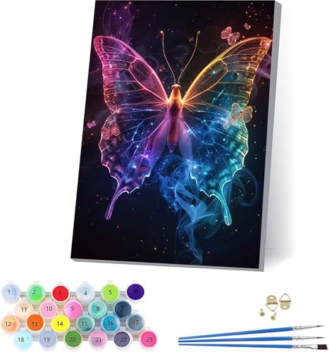 Schmetterling Malen Nach Zahlen Erwachsene Mit Rahmen, Malen Nach Zahlen Traum, DIY Set Erwachsene Mit 3 Pinseln und Acrylfarbe Knitterfreie Leinwand, Deko Wohnzimmer und Wanddeko 100x135cm 9-7919 Schmetterling Malen Nach Zahlen Erwachsene Mit Rahmen, Malen Nach Zahlen Traum, DIY Set Erwachsene Mit 3 Pinseln und Acrylfarbe Knitterfreie Leinwand, Deko Wohnzimmer und Wanddeko 100x135cm 9-7919 von KUEAJIOU