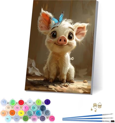 Schwein Malen Nach Zahlen Erwachsene Mit Rahmen, Malen Nach Zahlen Schmetterling, DIY Set Erwachsene Mit 3 Pinseln und Acrylfarbe Knitterfreie Leinwand, Deko Wohnzimmer und Wanddeko 100x130cm 1-8311 Schwein Malen Nach Zahlen Erwachsene Mit Rahmen, Malen Nach Zahlen Schmetterling, DIY Set Erwachsene Mit 3 Pinseln und Acrylfarbe Knitterfreie Leinwand, Deko Wohnzimmer und Wanddeko 100x130cm 1-8311 von KUEAJIOU