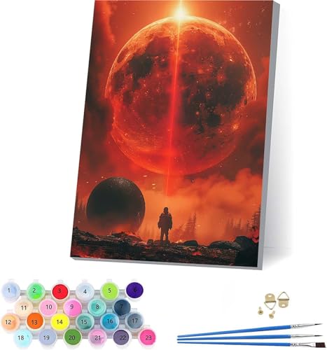 Sonne Malen Nach Zahlen Erwachsene Mit Rahmen, Malen Nach Zahlen Landschaft, DIY Set Erwachsene Mit 3 Pinseln und Acrylfarbe, Deko Wohnzimmer und Wanddeko, Geschenke für Frauen 100x130cm V-7940 von KUEAJIOU