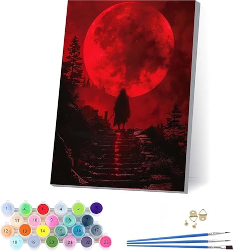 Sonne Malen Nach Zahlen Erwachsene Mit Rahmen, Malen Nach Zahlen Landschaft, DIY Set Erwachsene Mit 3 Pinseln und Acrylfarbe, Paint by Numbers für Deko Wohnzimmer, Geschenke für Frauen 50x65cm 3-8845 von KUEAJIOU