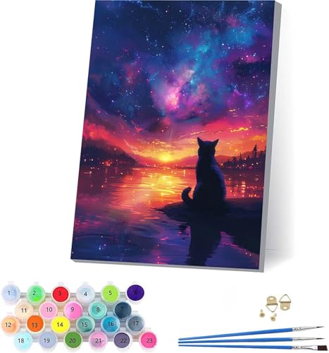 Sonnenuntergang Malen Nach Zahlen Erwachsene Mit Rahmen, Malen Nach Zahlen Katze, DIY Set Erwachsene Mit 3 Pinseln und Acrylfarbe, Deko Wohnzimmer und Wanddeko, Geschenke für Frauen 100x130cm 5-9515 Sonnenuntergang Malen Nach Zahlen Erwachsene Mit Rahmen, Malen Nach Zahlen Katze, DIY Set Erwachsene Mit 3 Pinseln und Acrylfarbe, Deko Wohnzimmer und Wanddeko, Geschenke für Frauen 100x130cm 5-9515 von KUEAJIOU