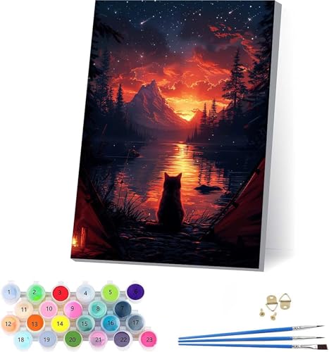 Sonnenuntergang Malen Nach Zahlen Erwachsene Mit Rahmen, Malen Nach Zahlen Katze, DIY Set Erwachsene Mit 3 Pinseln und Acrylfarbe Knitterfreie Leinwand, Deko Wohnzimmer und Wanddeko 100x135cm F-9016 Sonnenuntergang Malen Nach Zahlen Erwachsene Mit Rahmen, Malen Nach Zahlen Katze, DIY Set Erwachsene Mit 3 Pinseln und Acrylfarbe Knitterfreie Leinwand, Deko Wohnzimmer und Wanddeko 100x135cm F-9016 von KUEAJIOU