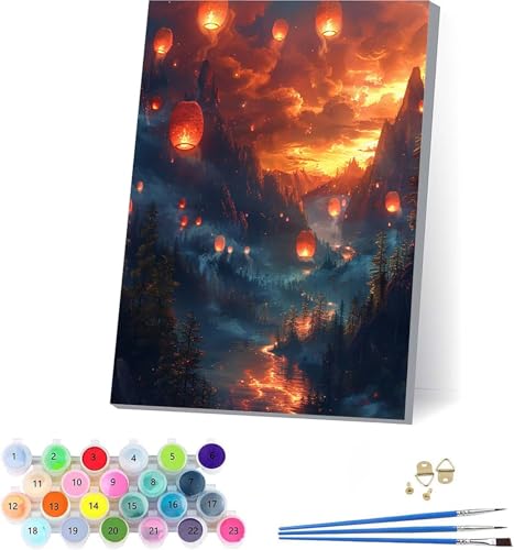 Sonnenuntergang Malen Nach Zahlen Erwachsene Mit Rahmen, Malen Nach Zahlen Landschaft, DIY Set Erwachsene Mit 3 Pinseln und Acrylfarbe, Deko Wohnzimmer und Wanddeko, Geschenke für Frauen 40x50cm 9-430 Sonnenuntergang Malen Nach Zahlen Erwachsene Mit Rahmen, Malen Nach Zahlen Landschaft, DIY Set Erwachsene Mit 3 Pinseln und Acrylfarbe, Deko Wohnzimmer und Wanddeko, Geschenke für Frauen 40x50cm 9-430 von KUEAJIOU