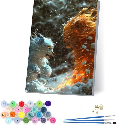 Tier Malen Nach Zahlen Erwachsene Mit Rahmen, Malen Nach Zahlen Abstrakt, DIY Set Erwachsene Mit 3 Pinseln und Acrylfarbe Knitterfreie Leinwand, Paint by Numbers für Deko Wohnzimmer 30x40cm H-4644 Tier Malen Nach Zahlen Erwachsene Mit Rahmen, Malen Nach Zahlen Abstrakt, DIY Set Erwachsene Mit 3 Pinseln und Acrylfarbe Knitterfreie Leinwand, Paint by Numbers für Deko Wohnzimmer 30x40cm H-4644 von KUEAJIOU