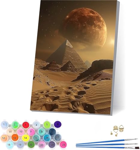 WüSte Malen Nach Zahlen Erwachsene Mit Rahmen, Malen Nach Zahlen Landschaft, DIY Set Erwachsene Mit 3 Pinseln und Acrylfarbe, Deko Wohnzimmer und Wanddeko, Geschenke für Frauen 100x130cm 1-3706 von KUEAJIOU