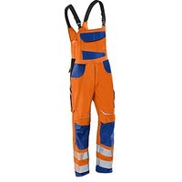 KÜBLER® unisex Warnschutz-Latzhose REFLECTIQ orange, kornblau Größe 56 von KÜBLER®