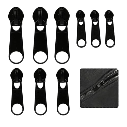 12 PCS Schwarz Nylon Reißverschluss Reparatur Set, Ersatz Zipper für Kleidung, Rucksäcke und Gepäck 12 PCS Schwarz Nylon Reißverschluss Reparatur Set, Ersatz Zipper für Kleidung, Rucksäcke und Gepäck von KUEEA