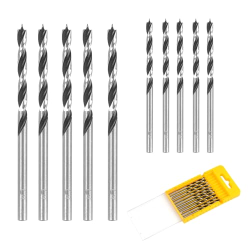 3mm Holzbohrer Set 10 Stück Langer Schneckenbohrer Spiralbohrer Professional Holzbearbeitung für Weichholz und Hartholz von KUEEA